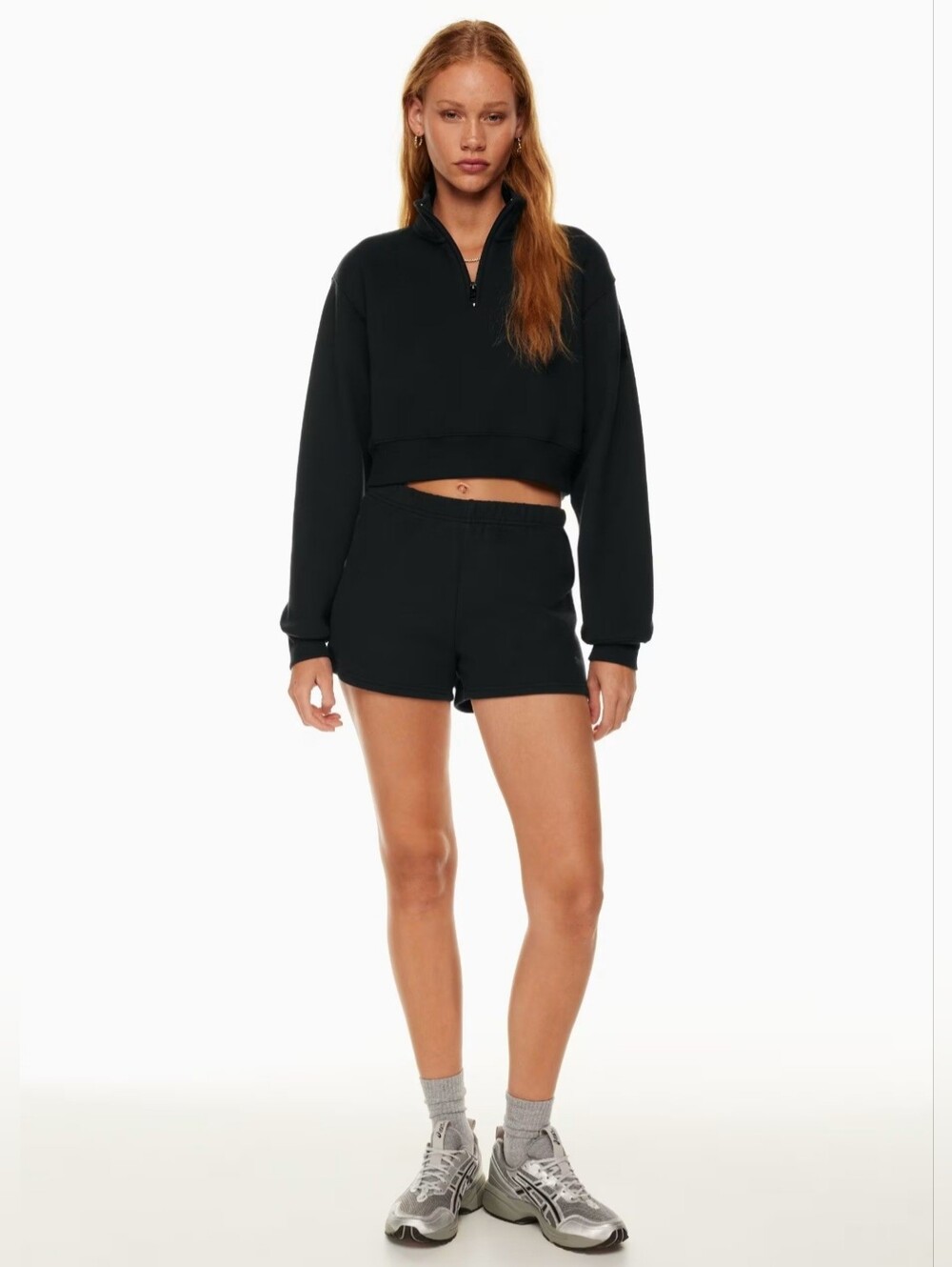 Aritzia Tna Cozy Sweatfleece Perfect Hi-rise Mini Short Black Sz 2XL Women's - Picture 4 of 16